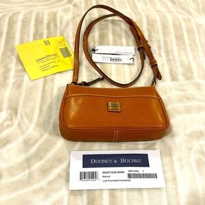 Dooney & Bourne Italian Saffiano leather Lola “Pouchette crossbody (Natural)